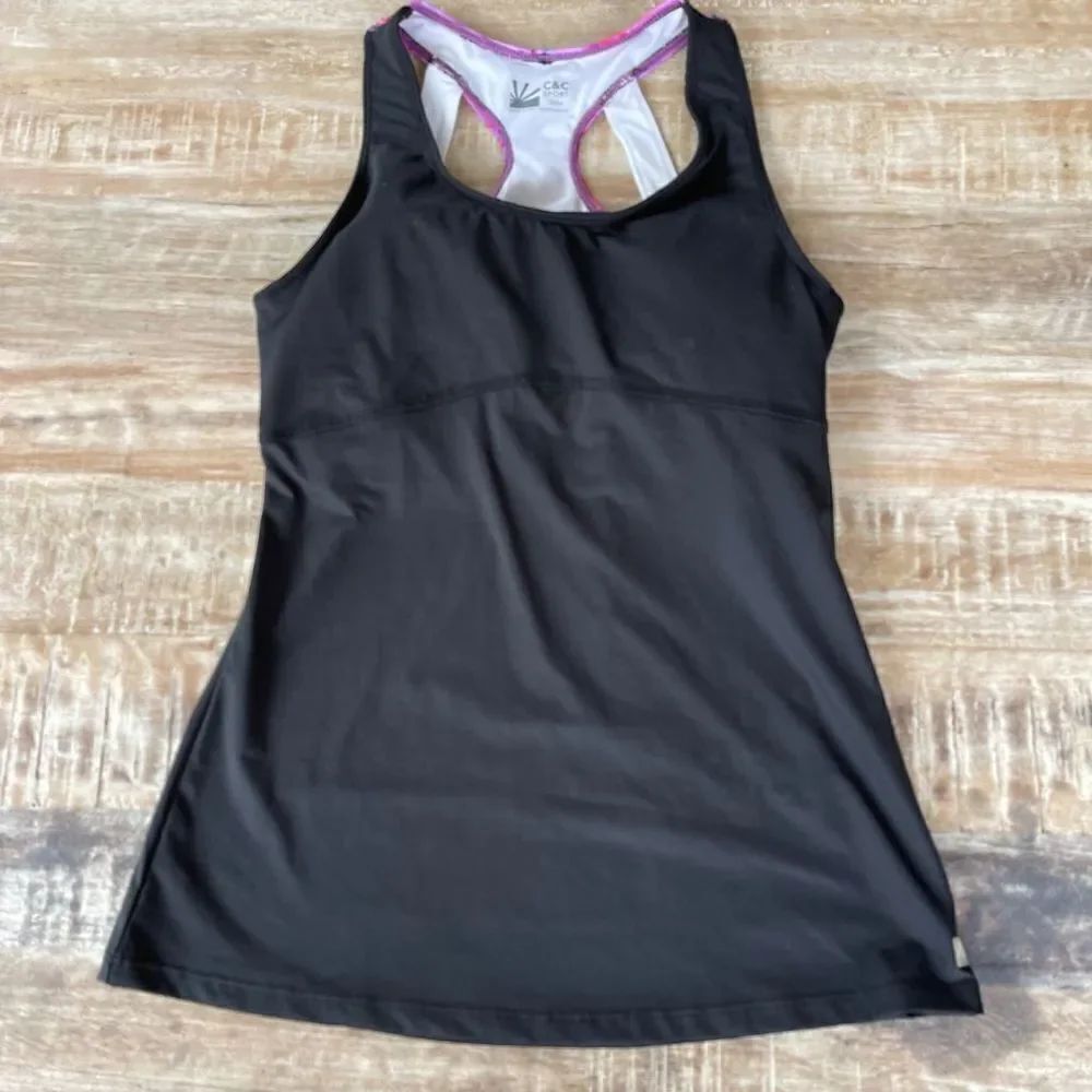 C&C Sport Black racer back tank
